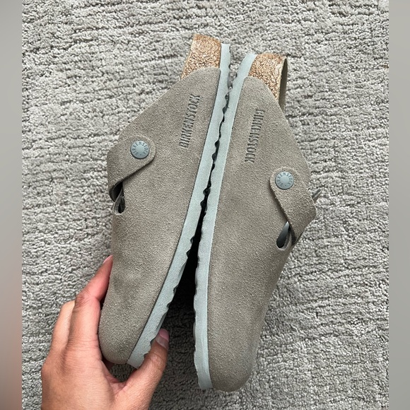 Birkenstock Suede Boston Clog - Stone Coin - Picture 3 of 11